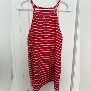 Brand New Jacob Red and White Striped Sleeveless blouse in size XS